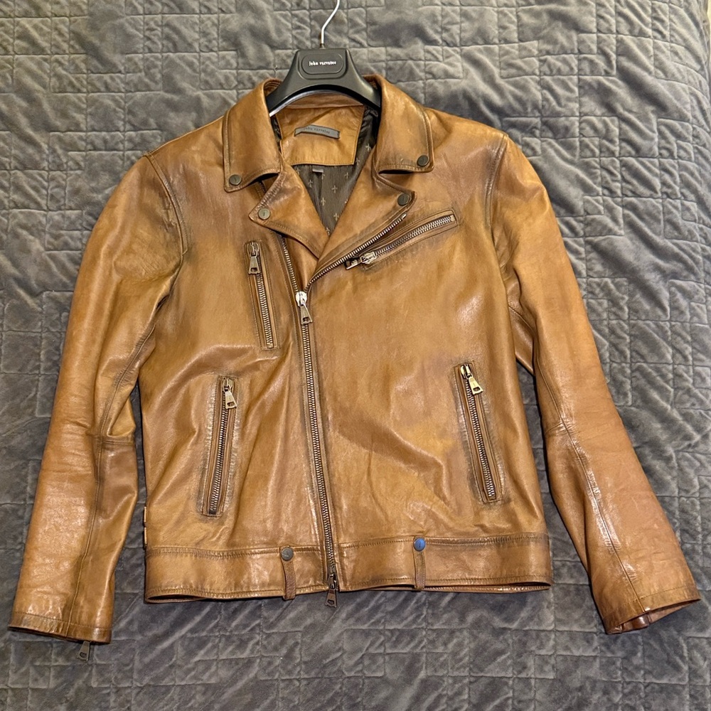 John Varvatos Collection Biker Leather Jacket size 50EU